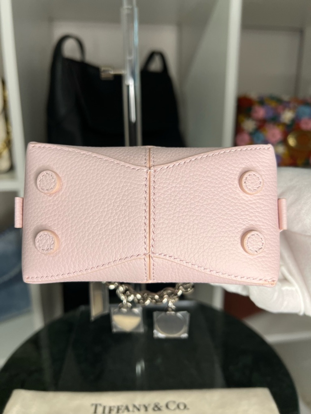Tiffany & Co. Light Pink Mini Tote with Heart Charm Chain - Picture 8 of 11